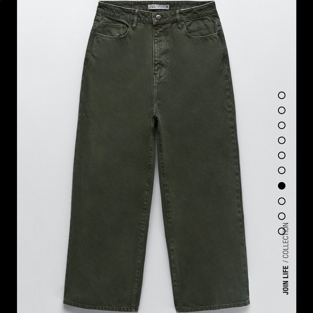 zara dark green jeans